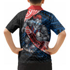 Newcastle Knights Rugby Kid Hawaiian Shirt Tribal Polynesian Power Art - Lightning Mascot