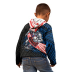 Newcastle Knights Rugby Kid Hoodie Tribal Polynesian Power Art - Lightning Mascot