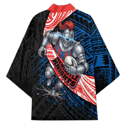 Newcastle Knights Rugby Kimono Tribal Polynesian Power Art - Lightning Mascot