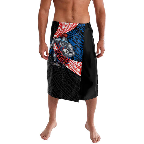 Newcastle Knights Rugby Lavalava Tribal Polynesian Power Art - Lightning Mascot