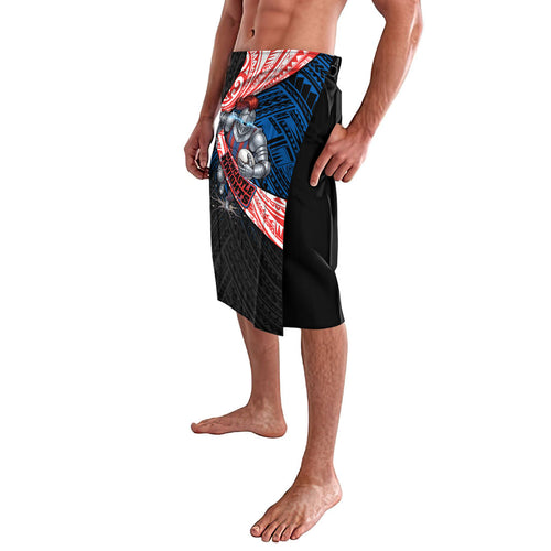 Newcastle Knights Rugby Lavalava Tribal Polynesian Power Art - Lightning Mascot
