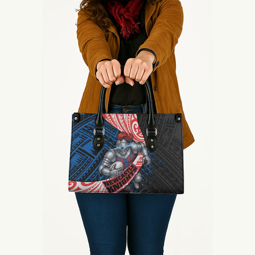 Newcastle Knights Rugby Leather Bag Tribal Polynesian Power Art - Lightning Mascot