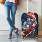 Newcastle Knights Rugby Luggage Cover Tribal Polynesian Power Art - Lightning Mascot
