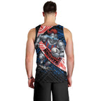 Newcastle Knights Rugby Men Tank Top Tribal Polynesian Power Art - Lightning Mascot