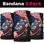 Newcastle Knights Rugby Neck Gaiter Tribal Polynesian Power Art - Lightning Mascot