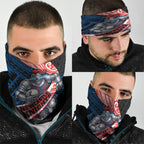 Newcastle Knights Rugby Neck Gaiter Tribal Polynesian Power Art - Lightning Mascot