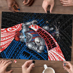 Newcastle Knights Rugby Puzzle Tribal Polynesian Power Art - Lightning Mascot