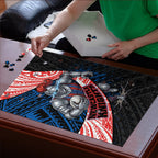 Newcastle Knights Rugby Puzzle Tribal Polynesian Power Art - Lightning Mascot
