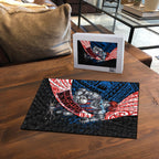 Newcastle Knights Rugby Puzzle Tribal Polynesian Power Art - Lightning Mascot