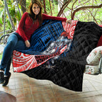 Newcastle Knights Rugby Quilt Tribal Polynesian Power Art - Lightning Mascot