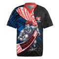 Newcastle Knights Rugby Rugby Jersey Tribal Polynesian Power Art - Lightning Mascot