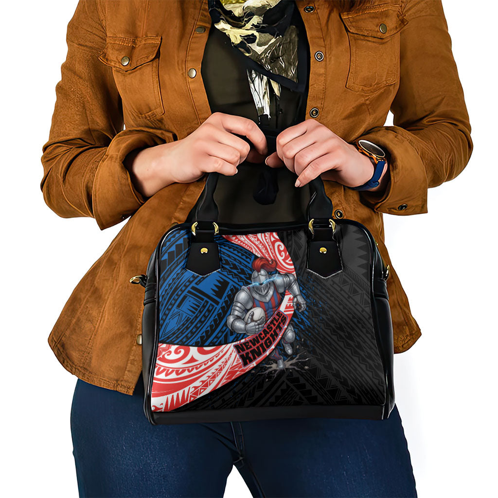 Newcastle Knights Rugby Shoulder Handbag Tribal Polynesian Power Art - Lightning Mascot
