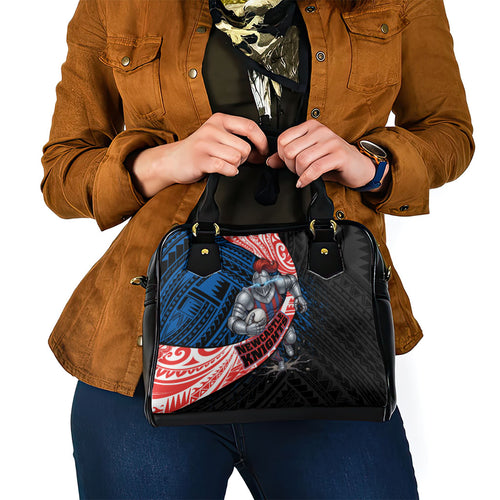 Newcastle Knights Rugby Shoulder Handbag Tribal Polynesian Power Art - Lightning Mascot