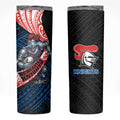 Newcastle Knights Rugby Skinny Tumbler Tribal Polynesian Power Art - Lightning Mascot