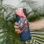 Newcastle Knights Rugby Skinny Tumbler Tribal Polynesian Power Art - Lightning Mascot
