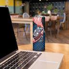 Newcastle Knights Rugby Skinny Tumbler Tribal Polynesian Power Art - Lightning Mascot