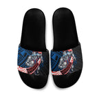 Newcastle Knights Rugby Slide Sandals Tribal Polynesian Power Art - Lightning Mascot