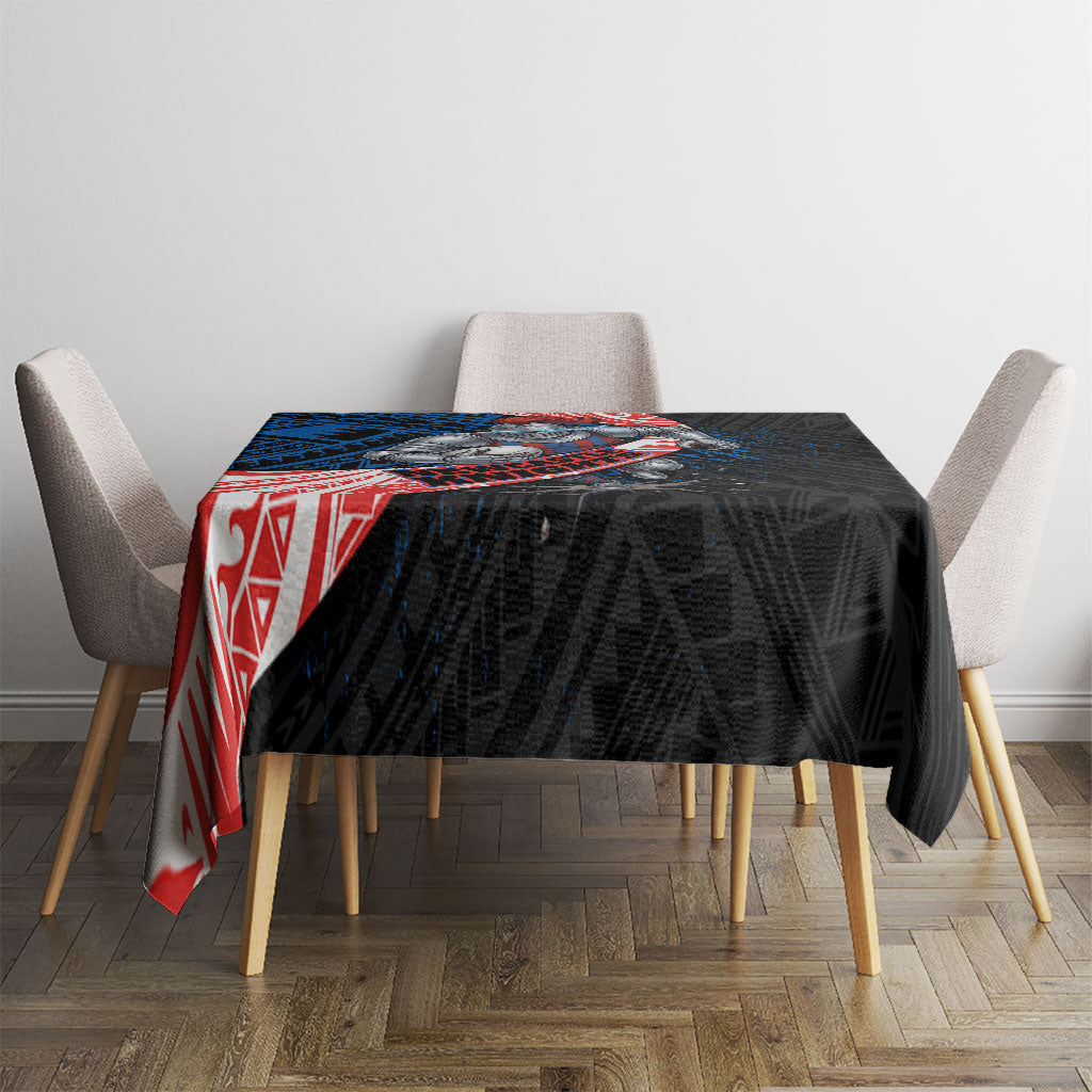 Newcastle Knights Rugby Tablecloth Tribal Polynesian Power Art - Lightning Mascot
