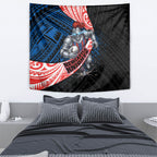 Newcastle Knights Rugby Tapestry Tribal Polynesian Power Art - Lightning Mascot