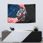 Newcastle Knights Rugby Tapestry Tribal Polynesian Power Art - Lightning Mascot