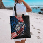 Newcastle Knights Rugby Tote Bag Tribal Polynesian Power Art - Lightning Mascot