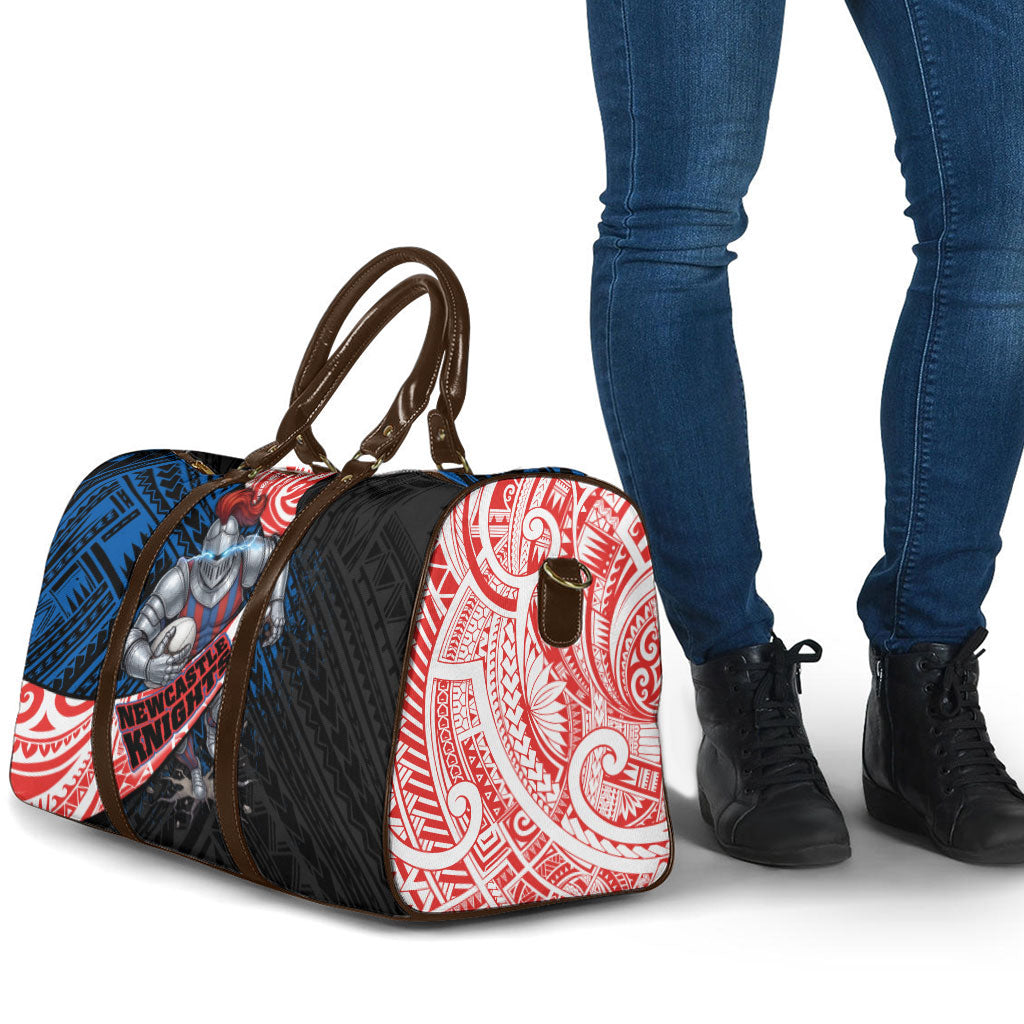 Newcastle Knights Rugby Travel Bag Tribal Polynesian Power Art - Lightning Mascot