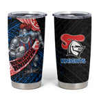 Newcastle Knights Rugby Tumbler Cup Tribal Polynesian Power Art - Lightning Mascot
