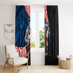 Newcastle Knights Rugby Window Curtain Tribal Polynesian Power Art - Lightning Mascot