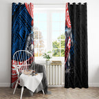 Newcastle Knights Rugby Window Curtain Tribal Polynesian Power Art - Lightning Mascot