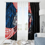 Newcastle Knights Rugby Window Curtain Tribal Polynesian Power Art - Lightning Mascot