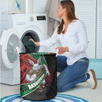 South Sydney Rabbitohs Rugby Laundry Basket Tribal Polynesian Power Art - Lightning Mascot