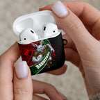 South Sydney Rabbitohs Rugby AirPods Case Tribal Polynesian Power Art - Lightning Mascot
