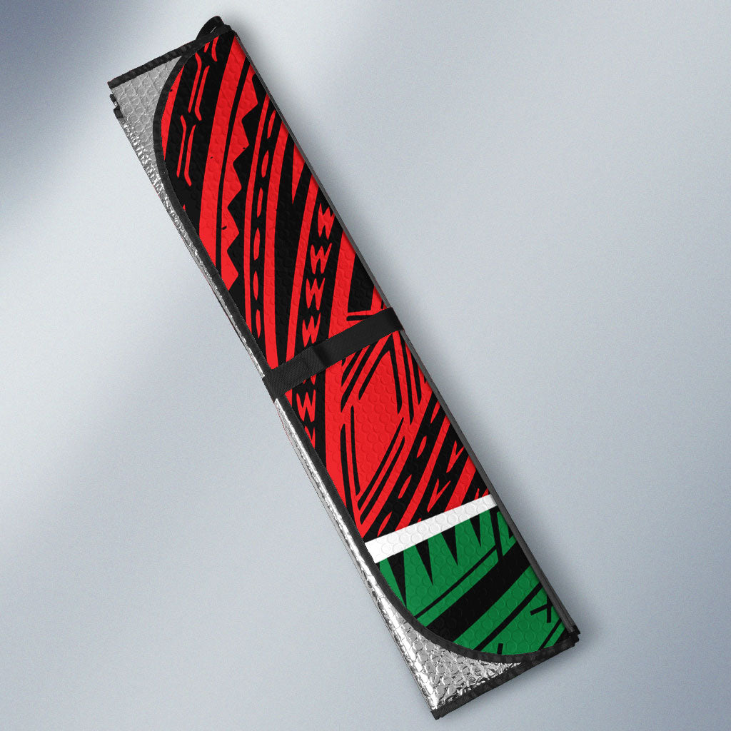 South Sydney Rabbitohs Rugby Auto Sun Shade Tribal Polynesian Power Art - Lightning Mascot