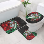 South Sydney Rabbitohs Rugby Bathroom Set Tribal Polynesian Power Art - Lightning Mascot