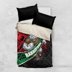 South Sydney Rabbitohs Rugby Bedding Set Tribal Polynesian Power Art - Lightning Mascot