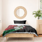 South Sydney Rabbitohs Rugby Bedding Set Tribal Polynesian Power Art - Lightning Mascot