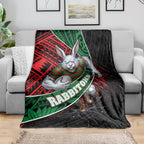 South Sydney Rabbitohs Rugby Blanket Tribal Polynesian Power Art - Lightning Mascot