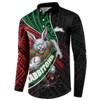 South Sydney Rabbitohs Rugby Button Sweatshirt Tribal Polynesian Power Art - Lightning Mascot