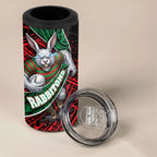 South Sydney Rabbitohs Rugby 4 in 1 Can Cooler Tumbler Tribal Polynesian Power Art - Lightning Mascot