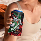 South Sydney Rabbitohs Rugby 4 in 1 Can Cooler Tumbler Tribal Polynesian Power Art - Lightning Mascot