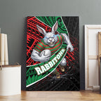 South Sydney Rabbitohs Rugby Canvas Wall Art Tribal Polynesian Power Art - Lightning Mascot