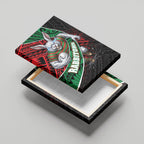 South Sydney Rabbitohs Rugby Canvas Wall Art Tribal Polynesian Power Art - Lightning Mascot