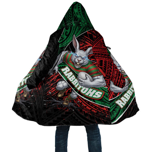South Sydney Rabbitohs Rugby Cloak Tribal Polynesian Power Art - Lightning Mascot