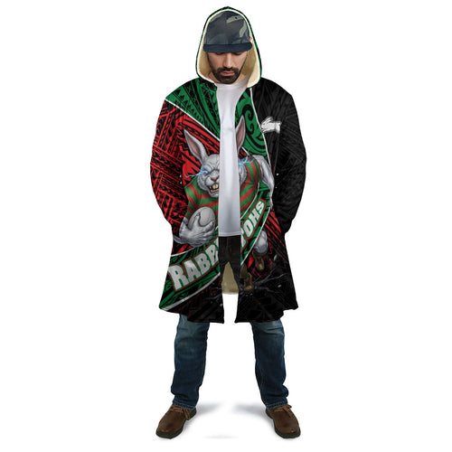 South Sydney Rabbitohs Rugby Cloak Tribal Polynesian Power Art - Lightning Mascot