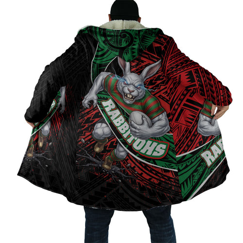 South Sydney Rabbitohs Rugby Cloak Tribal Polynesian Power Art - Lightning Mascot