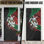 South Sydney Rabbitohs Rugby Door Cover Tribal Polynesian Power Art - Lightning Mascot