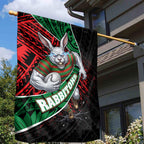 South Sydney Rabbitohs Rugby Garden Flag Tribal Polynesian Power Art - Lightning Mascot