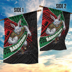 South Sydney Rabbitohs Rugby Garden Flag Tribal Polynesian Power Art - Lightning Mascot