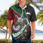 South Sydney Rabbitohs Rugby Hawaiian Shirt Tribal Polynesian Power Art - Lightning Mascot