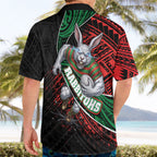 South Sydney Rabbitohs Rugby Hawaiian Shirt Tribal Polynesian Power Art - Lightning Mascot